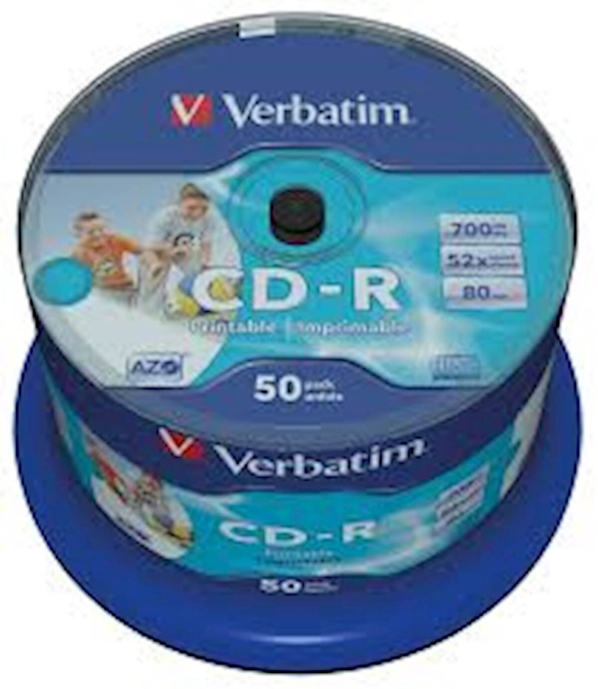 CD-R WIDE VERBATIM 50PK CB PR Wide Inkjet Pr., 700MB,  52x - Image 1