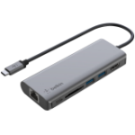 BELKIN USB-C Multiport Adapter 6-in-1. 2 x USB A 3.0 (5Gpbs), 1 x HDMI 4k, GbE, 1 x USB C 100w PD, SD Card slot, Mac and Windows compatible