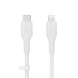 BELKIN BoostCharge Flex USB-C Silicone Cable with Lightning Connector, 3M, White