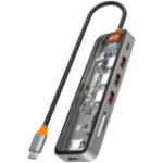 CANYON hub DS-13 7in1 4k USB-C Transparent Space Grey