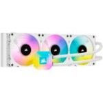 CORSAIR iCUE H150i ELITE CAPELLIX Liquid CPU Cooler, 360mm Radiator, Triple 120mm ML RGB PWM Fans, Intel: LGA1700 (with separate bracket)/LGA1200/LGA115X/LGA20XX, AMD: AM5/AM4/sTRX4/sTR4, 5Y warranty, white