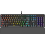 AOC Gaming Keyboard GK500 - RED Full size, OUTEMU Red, Wired USB 2.0, Premium aluminium alloy, ANTI-GHOSTING25-keys, 1 profile, Braided Fiber 1.8m, 2y