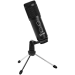 LORGAR Soner 313, Gaming Microphone, USB condenser microphone with Volume Knob & Echo Knob, Frequency Response: 80 Hz—17 kHz, including 1x Microphone, 1 x 2.5M USB Cable, 1 x Tripod Stand, dimensions: Ø47.4*158.2*48.1mm, weight: 243.0g, Black
