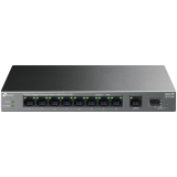 TP-Link LS1210GP 10-Port Gigabit Desktop Switch with 8-Port PoE+, 8× Gigabit PoE+ Ports, 1x Gigabit Non-PoE Port, 1× Gigabit SFP Slot, 61 W PoE Power, Desktop Steel Case, Extend Mode for 250m PoE Transmitting, Isolation Mode, PoE Auto Recovery