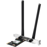 Mercusys MA80XE AX3000 Dual-Band Wi-Fi 6 Bluetooth PCI Express Adapter, 2402 Mbps at 5 GHz + 574 Mbps at 2.4 GHz, 2× High Gain Dual-Band External Antennas, Wi-Fi 6, MU-MIMO, OFDMA, 1024 QAM, HE160, WPA3, Bluetooth 5.2, Intel WiFi 6 Chipset