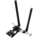 Mercusys MA86XE AXE5400 Tri-Band Wi-Fi 6E Bluetooth PCI Express Adapter, 2402 Mbps at 6 GHz + 2402 Mbps at 5 GHz + 574 Mbps at 2.4 GHz, 2× High Gain Tri-Band Ext. Antennas,Wi-Fi 6E,MU-MIMO,OFDMA,1024 QAM,HE160,WPA3,Bluetooth5.2, Intel Wi-Fi6E Chipse