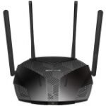 Mercusys MR70X AX1800 Dual-Band WiFi 6 Router, 574 Mbps at 2.4 GHz + 1201 Mbps at 5 GHz,  4× Fixed External Antennas, 3× Gigabit LAN Ports, 1× Gigabit WAN Port, 1024-QAM, OFDMA, Router/Access Point Mode, MU-MIMO, WPA3, TWT, BSS Color
