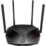 Mercusys MR80X AX3000 Dual-Band Wi-Fi 6 Router, 574 Mbps at 2.4 GHz + 2402 Mbps at 5 GHz, 4× Fixed External Antennas, 3× G LAN Ports, 1× G WAN Port, 1024-QAM, OFDMA, HE160, Router/AP mode, Beamforming, MU-MIMO, VPN server, TWT, Smart Connect, WPA3