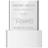 Mercusys MW150US N150 Wireless Nano USB Adapter, 150 Mbps on 2.4 GHz Nano Size, USB 2.0, WPA3, Internal antenna, Plug and Play