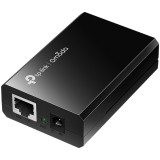 TP-Link POE150S Omada PoE Injector, 2× 10/100/1000Mbps RJ45 Port, IEEE 802.3af compliant, 1× 48VDC Power Input Port, Data and power carried over the same cable up to 100 meters, plastic case, Auto-determine the necessary power requirements