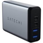 Satechi 75W Dual Type-C PD Travel Charger (2x USB-A,1x USB-C PD 18W,1x USB-C PD 60W) - Space Grey