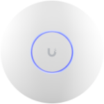 UBIQUITI U6 Long-Range; WiFi 6; 8 spatial streams; 185 m² (2,000 ft²) coverage; 350+ connected devices; Powered using PoE+; GbE uplink.