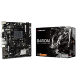 BIOSTAR MB B450 AM4 2 x DDR4 4 x SATA II 1 x VGA Port 1 x HDMI Port 1 x LAN port Micro ATX