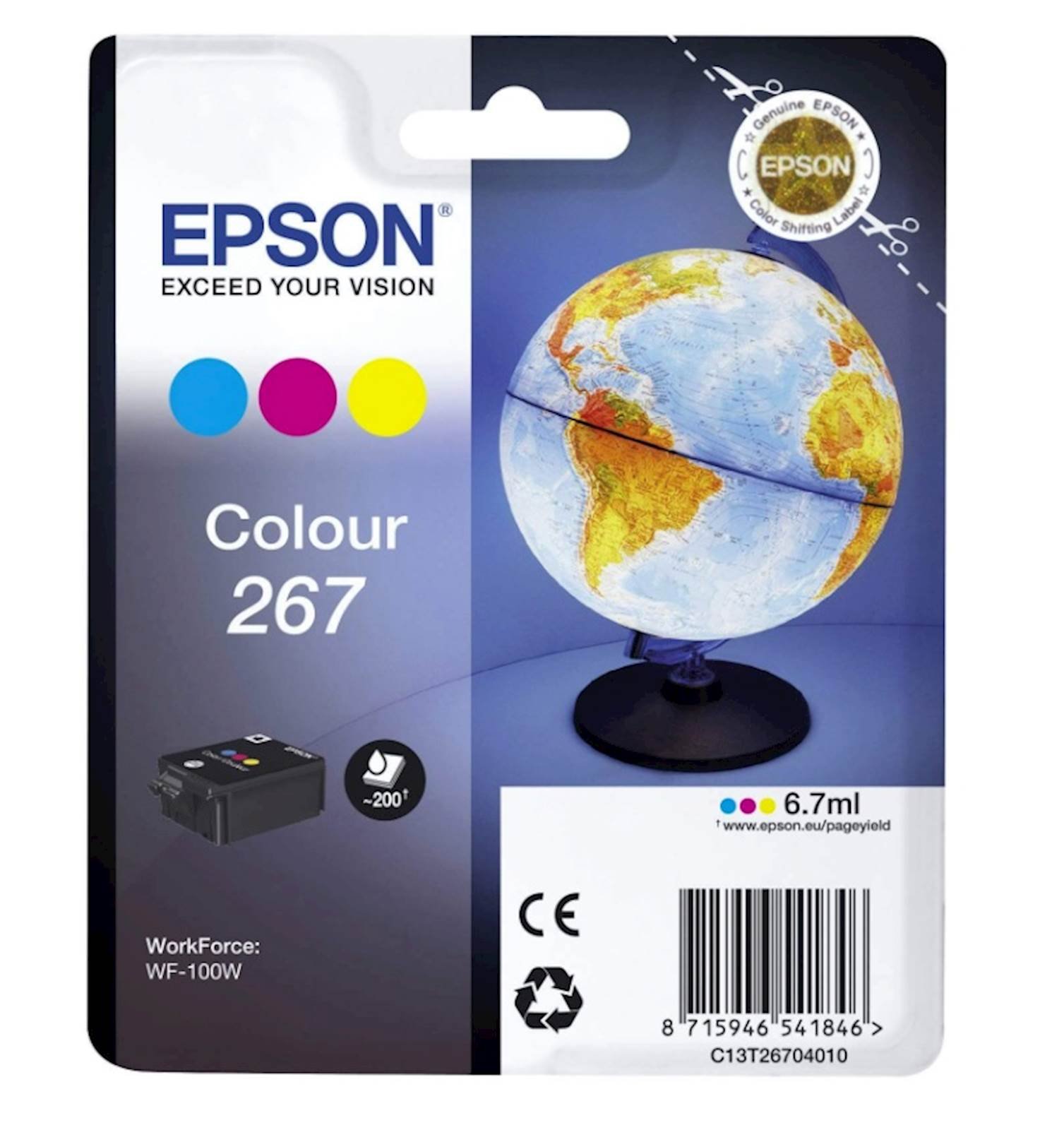 Tinta EPSON 267 WF-100W color