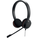 JABRA EVOLVE 20 MS Stereo USB Headband, Noise cancelling, USB connector, with mute-button and volume control on the cord, with foam ear cushion, Microsoft optimized - Image 2