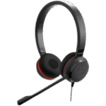 JABRA EVOLVE 30 II UC Stereo USB Headband, Noise cancelling, USB and 3.5 connectivity, with mute-button and volume control on the cord, with leather ear cushion - Image 2