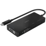 BELKIN USB-C to Multiport Video Adapter with HDMI, VGA, DisplayPort, and DVI ports, Supports video resolutions- up to 4Kx2K@60Hz, Black - Image 2