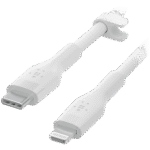 BELKIN BoostCharge Flex USB-A Silicone Cable with Lightning Connector, 1M, White - Image 2