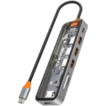 CANYON hub DS-13 7in1 4k USB-C Transparent Space Grey - Image 2