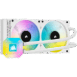 CORSAIR iCUE H100i ELITE CAPELLIX Liquid CPU Cooler, 240mm Radiator, Dual 120mm ML RGB PWM Fans, Intel: LGA1700 (with separate bracket)/LGA1200/LGA115X/LGA20XX, AMD: AM5/AM4/sTRX4/sTR4, 5Y warranty, white - Image 2