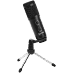 LORGAR Soner 313, Gaming Microphone, USB condenser microphone with Volume Knob & Echo Knob, Frequency Response: 80 Hz—17 kHz, including 1x Microphone, 1 x 2.5M USB Cable, 1 x Tripod Stand, dimensions: Ø47.4*158.2*48.1mm, weight: 243.0g, Black - Image 2