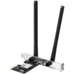 Mercusys MA80XE AX3000 Dual-Band Wi-Fi 6 Bluetooth PCI Express Adapter, 2402 Mbps at 5 GHz + 574 Mbps at 2.4 GHz, 2× High Gain Dual-Band External Antennas, Wi-Fi 6, MU-MIMO, OFDMA, 1024 QAM, HE160, WPA3, Bluetooth 5.2, Intel WiFi 6 Chipset - Image 2