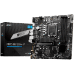 MSI PRO B760M-P Motherboard, Micro-ATX - Supports 14th/13th/12th Gen Intel Core Processors, LGA 1700 - DDR5 Memory Boost 6800+MHz/OC, PCIe 4.0 x16 Slot, M.2 Gen4 Slots - Image 2