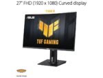 Asus TUF Gaming VG27VQMzakrivljeni gaming monitor,27", FHD,240 Hz, VA,HDMI, DP - Image 2