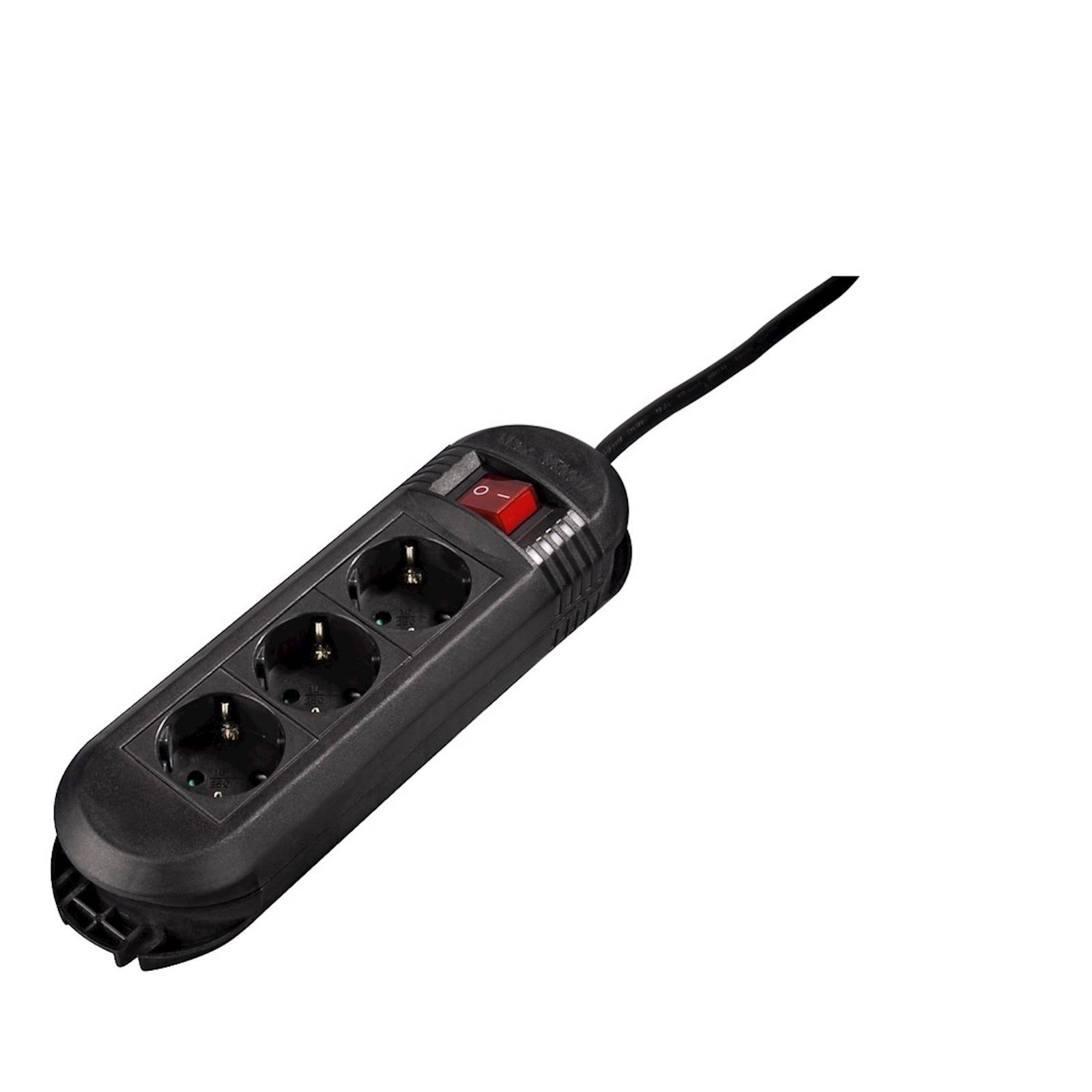 Produžni kabl HAMA "colour", crni, 3 utičnice