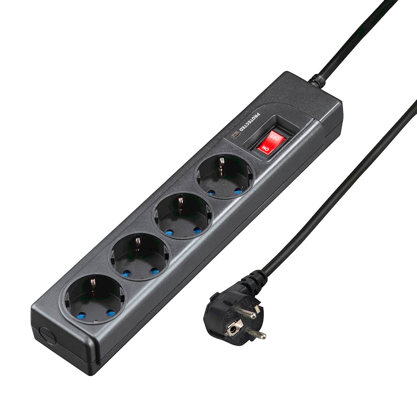 Produžni kabl Hama sa 4 utičnice, crni