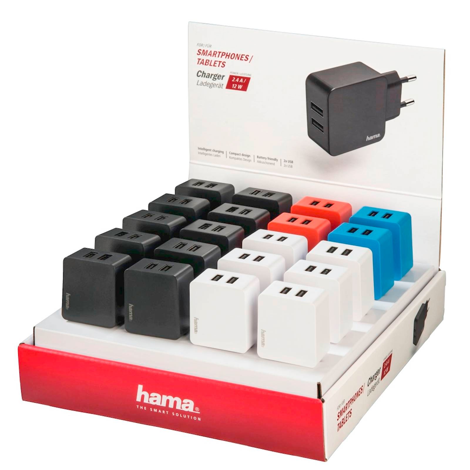 Punjač baza HAMA USB 2.4A (pakovanje 20 kom, jedinična cijena)