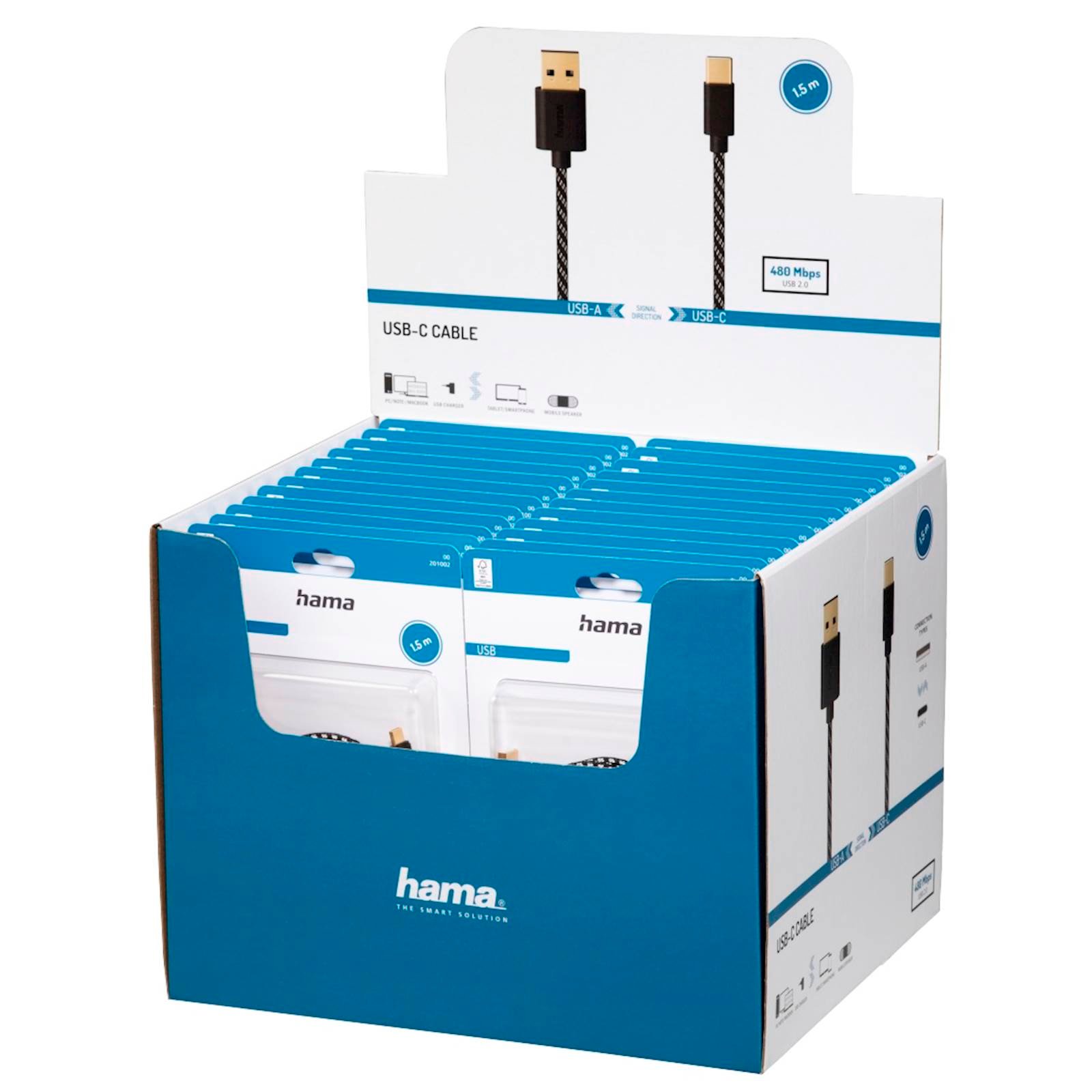 USB-C kabl, USB 2.0, zlatni, fabric, 1,5m, 24 u pk