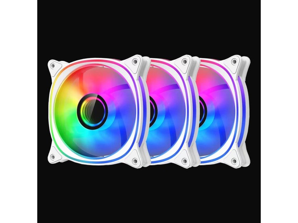 LC-Power LC-CF-120-ARGB-KIT-Wset 3x 120mm ARGB fan, white (bijeli)