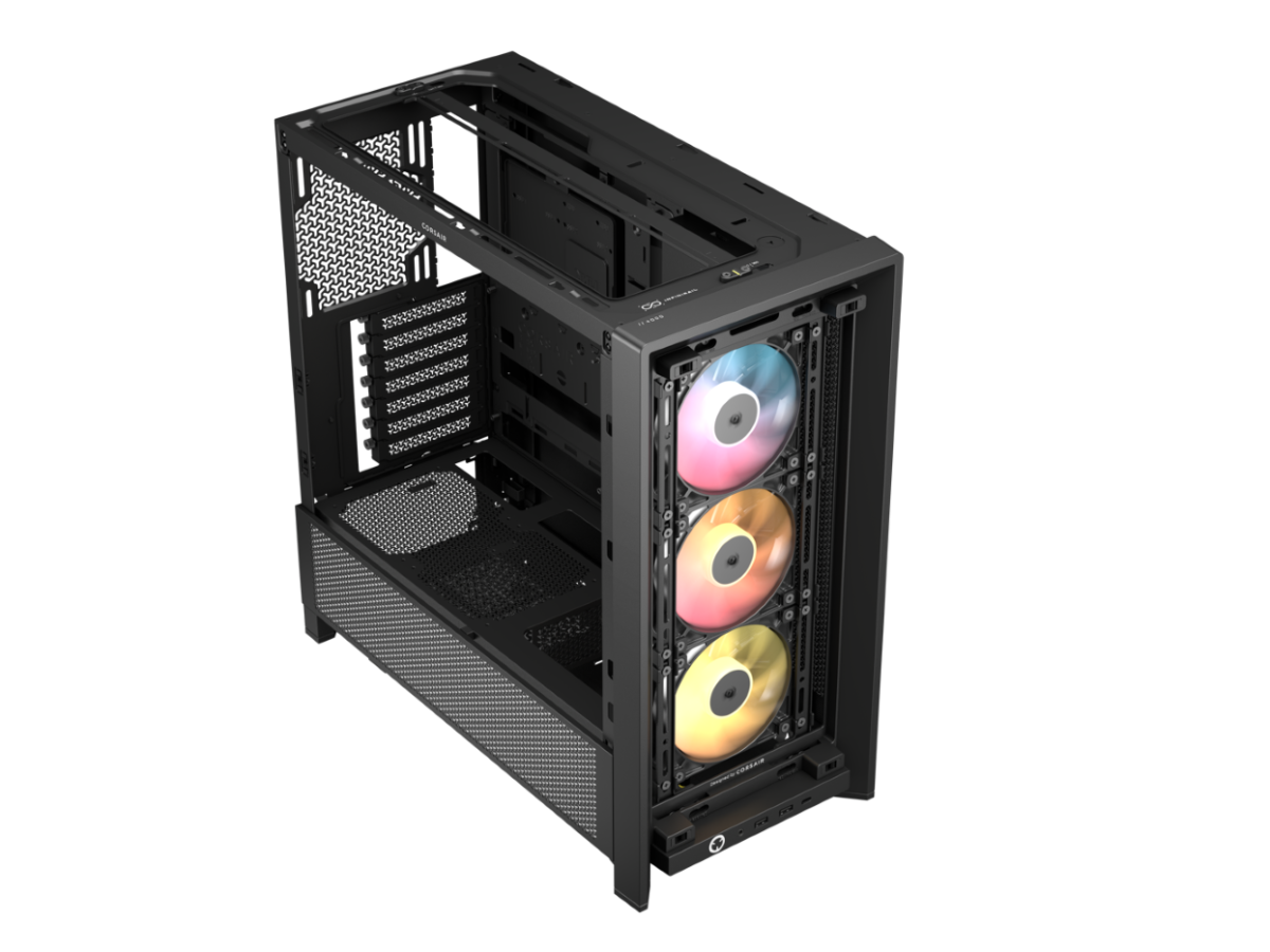 CORSAIR FRAME 4000D RS ARGB3xRS120 ARGB fans, 360mm rad170mm cooler, 430mm GPU, ATX, Black - Image 4