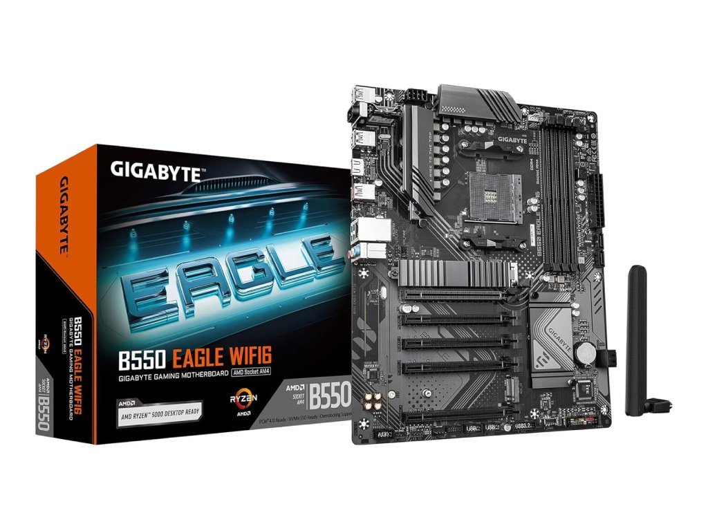 Gigabyte MB B550 EAGLE WIFI6 AM4, 4xDDR4, Wi-Fi 6, 2xM.2 4xSATA, 11x USB, ATX