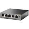 TP-Link TL-SF1005P 5-Port 10/100Mbps Desktop Switch with 4-Port PoE+, 5 x 10/100Mbps RJ45 ports including 4 PoE+ ports, 67W PoE Power supply, steel case, Plug and Play, with PoE Transmission for Surveillance up to 250 m, Priority mode button