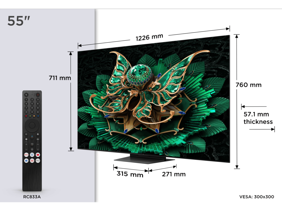 TCL 55"C7K 4K QD-Mini LED TV144Hz Google TV; Game Master;Audio BANG & OLUFSEN; HDR Premium; - Image 2