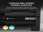 Corsair PSU 1000W RM1000xGold, Fully Modular, 12V-2x612xSATA, 4xPCIe, ATX 3.1, PCIe 5.1 - Image 3