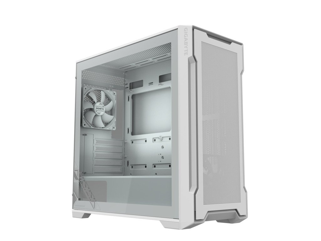 Gigabyte Case GB-C102GI  C102 Glass, Mid Tower, White  2x 120mm Fans, mATX