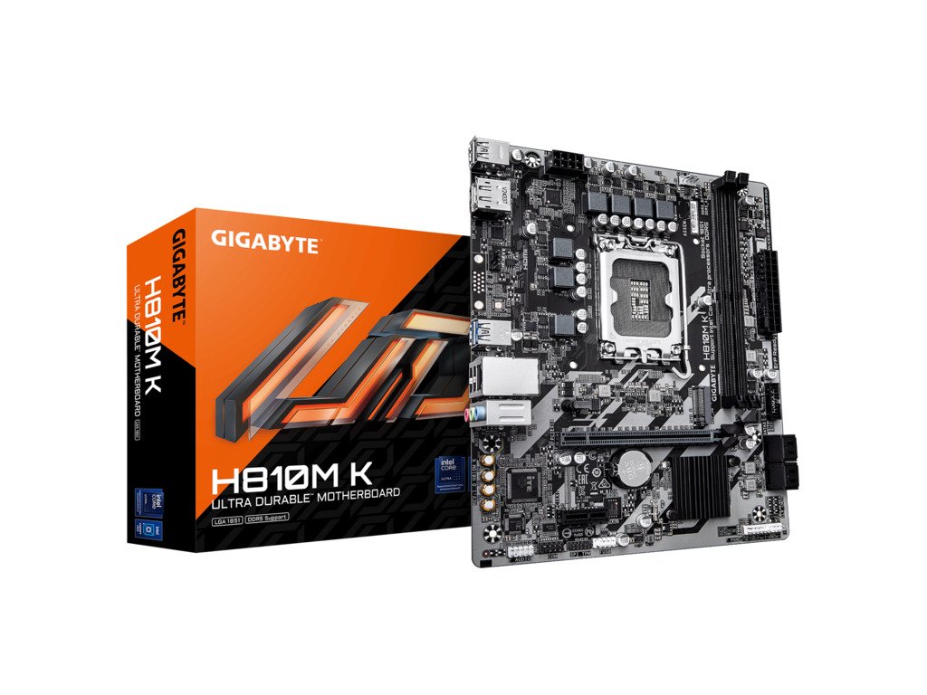 Gigabyte MB H810M K DDR5 LGA1851, 2x DDR5,1xM.2,4xSATA 6x USB, HDMI, DP, mATX
