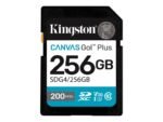 Kingston SD 256GB CanvasGoPlusSDXC,r/w:200/160MB/sDSLRs, mirrorless cameras, 4K video
