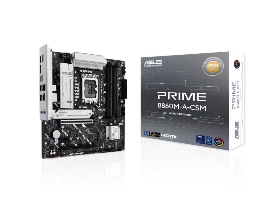 ASUS MB Prime B860M-A-CSM LGA 1851, 4x DDR5, 2xDP,2xM.2 1x HDMI, 1x Type-C, 8x USB, mATX